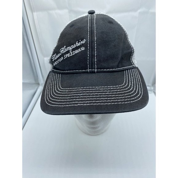 New Hampshire Motor Speedway Black White Baseball Hat Cap Adjustable Hook Loop - Picture 1 of 9